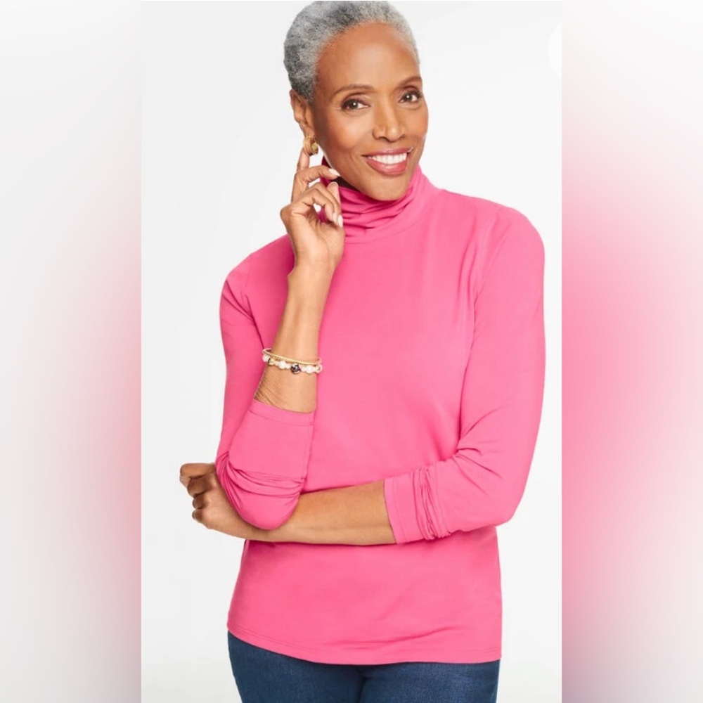Talbots- Long-sleeve pink turtleneck top‎ size medium